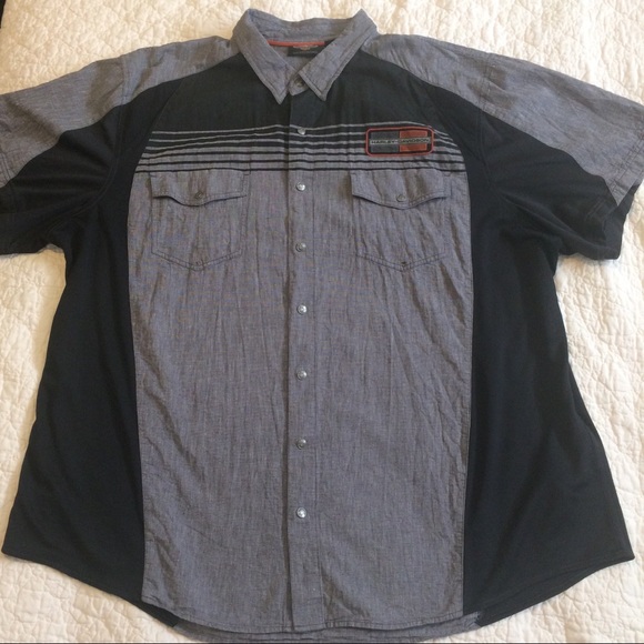 Harley-Davidson Other - Harley-Davidson Gray & Black Shirt 4XL Genuine